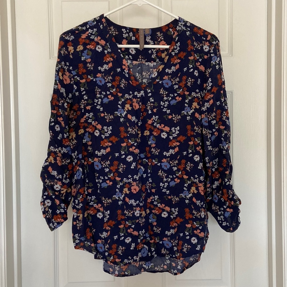 Floral V Neck Tunic Top